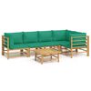 vidaXL Loungegrupp 6 delar gr&ouml;na dynor bambu