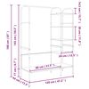 vidaXL Klädhängare med hylla Svart 120 x 44 x 160 cm Konstruerat trä