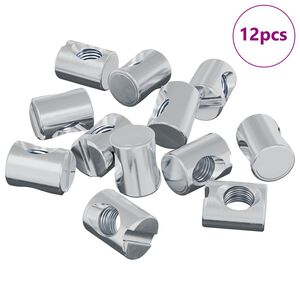 vidaXL F&auml;stdon f&ouml;r tunnor 12 pcs Silver M6 x 13 mm Metall