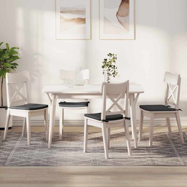 vidaXL Sittkuddar 4 pcs M&ouml;rkgr&aring; 40 x 40 x 3 cm Kordread tyg