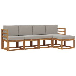 vidaXL Utomhussoffset 5 pcs Naturlig och Ljus Gr&aring; Massivt Akaciatr&auml;