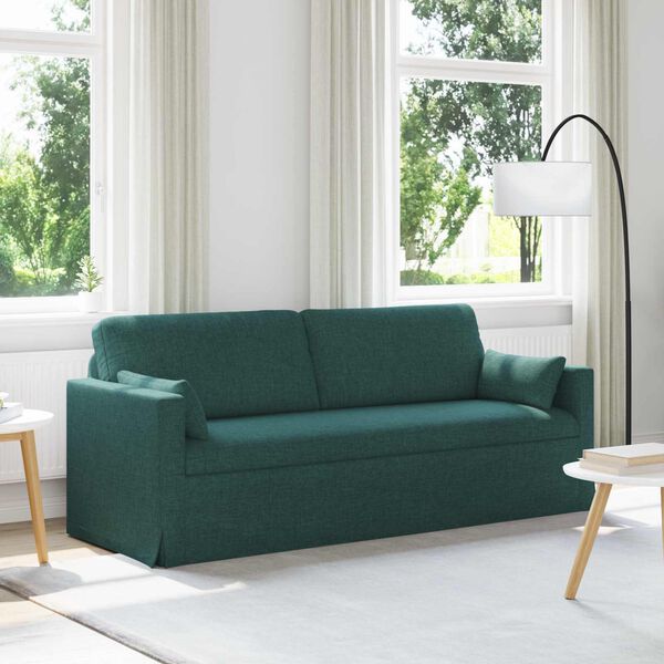 vidaXL Soffa 180cm M&ouml;rkgr&ouml;n Metall