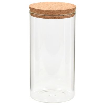 vidaXL Förvaringsburkar i glas med korklock 6 st 1400 ml