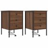 vidaXL Nattduksbord 2 pcs Brun Ek 42 x 41 x 61 cm Konstruerat tr&auml;