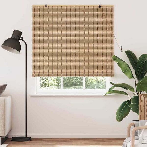 vidaXL Rullgardin med gardiner Natur 140 x 160 cm Bambu