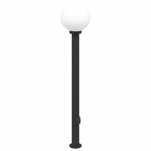 vidaXL Pollare med uttag 120 cm svart IP44
