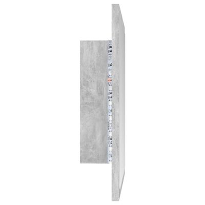 vidaXL Badrumsspegel med LED betonggrå 40x8,5x37 cm akryl