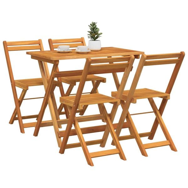 vidaXL Bistroset 5 pcs Olivenatur Massivt Akaciatr&auml;