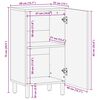 vidaXL Sideboard Vit Tv&auml;tt Finish 40 x 33 x 75 cm Massivt mangotr&auml;