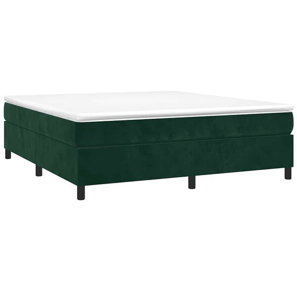 vidaXL Boxspring-s&auml;ngram m&ouml;rkgr&ouml;n 180x200 cm sammet