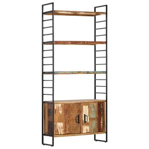 vidaXL Bokhylla med 4 hyllor 80x30x180 cm massivt &aring;tervunnet tr&auml;