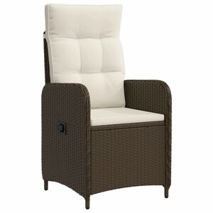 vidaXL F&auml;llbar tr&auml;dg&aring;rdstol med kudde Brun och kr&auml;mvit 57 x 63 x 94 cm