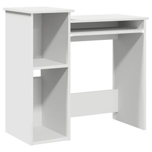 vidaXL Skrivbord med hyllor vit 84x40x78 cm konstruerat tr&auml;