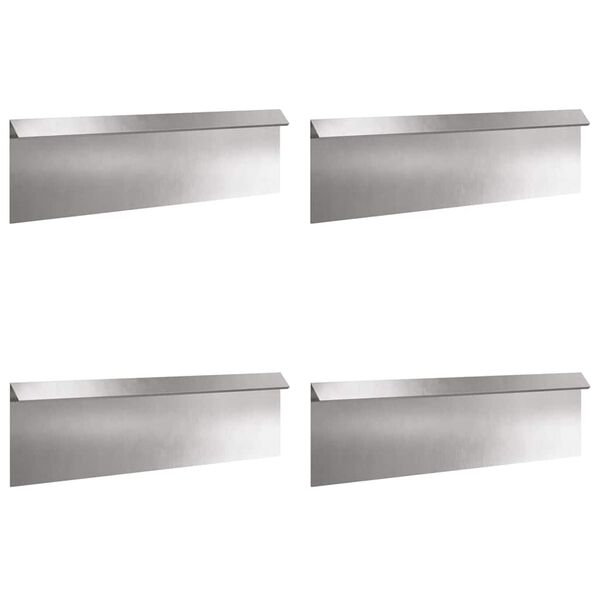 vidaXL Snigelfence 4 pcs Silver 100 x 3,5 x 25 cm Rostfritt st&aring;l