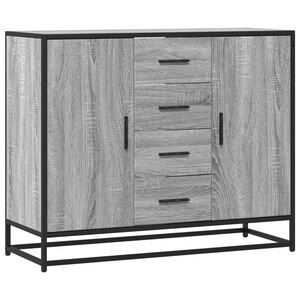 vidaXL Sk&auml;nk gr&aring; sonoma-ek 92x35x76 cm konstruerat tr&auml;