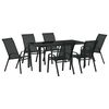 vidaXL Tr&auml;dg&aring;rdsm&ouml;belset 7 pcs Svart Pulverlackerad st&aring;l