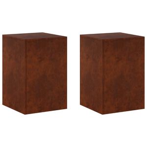vidaXL V&auml;xtst&auml;ll 2 pcs Rostig 40 x 40 x 60 cm V&auml;derbest&auml;ndig st&aring;l