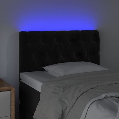 vidaXL Sänggavel LED svart 80x7x78/88 cm sammet