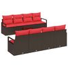 vidaXL Soffset 9 st 8-Antal sittplatser Beige och R&ouml;d konstrotting