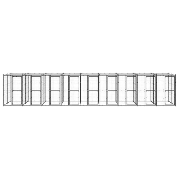 vidaXL Hundg&aring;rd f&ouml;r utomhusbruk med tak 21,78 m&sup2;
