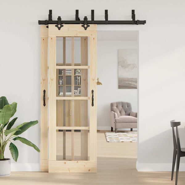 vidaXL Skjutdörrsbeslag 152,5 cm stål svart