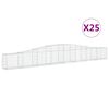 vidaXL Gabioner b&aring;gformade 25 st 400x30x40/60 cm galvaniserat j&auml;rn
