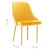 vidaXL Matstolar 4 st gul sammet