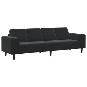 vidaXL Vardagsrumsoffa Svart 250 x 77 x 76 cm