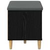 vidaXL Hallb&auml;nk med kudde med lagring Svart Ek 60 x 38 x 46 cm