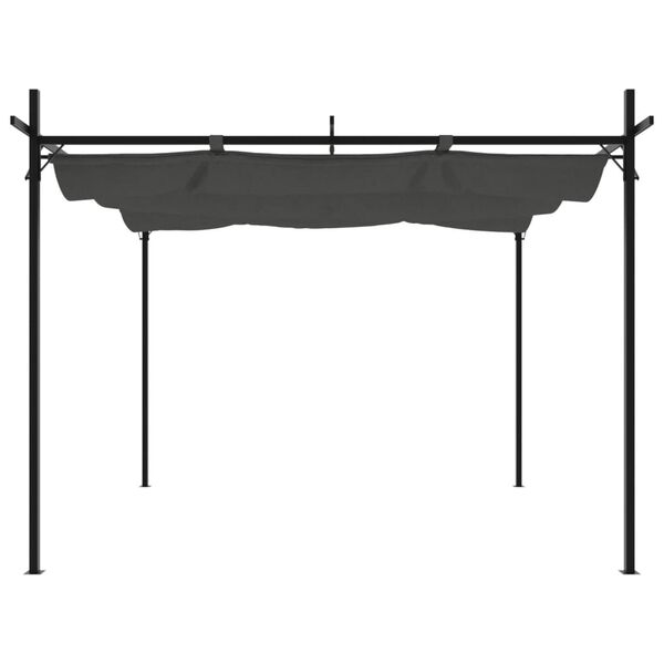 vidaXL Pergola med infällbart tak antracit 295x292x230 cm