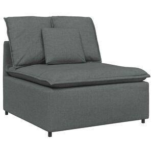 vidaXL Modul&auml;r mittmodul f&ouml;r soffa med dynor m&ouml;rkgr&aring; 100 cm