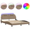 vidaXL Bed Frame "Viana" with LED without Mattress Cappuccino 160x200 cm