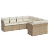 vidaXL Matgrupp f&ouml;r tr&auml;dg&aring;rden med dynor 8 delar beige konstrotting
