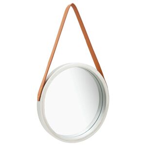vidaXL V&auml;ggspegel med rem 40 cm silver