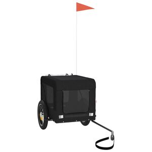 vidaXL Cykelvagn för djur svart oxfordtyg och järn