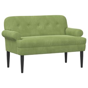 vidaXL Loveseat med knapprapport Ljusgr&ouml;n 120 x 66 x 78 cm Sammet (V)