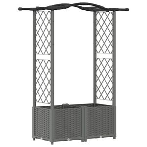 vidaXL Upph&ouml;jd B&auml;dd med Spalj&eacute; och Tak Ljusgr&aring; 125 x 40 x 138 cm PP