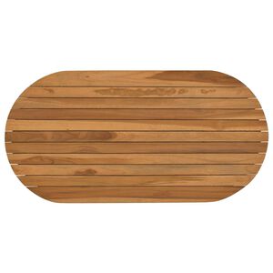 vidaXL Bordsskiva 90 x 45 x 3,5 cm Oval Massivt teaktr&auml; Naturlig