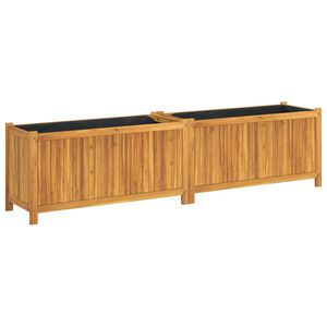vidaXL Odlingsl&aring;da med foder 199x38,5x50 cm massivt akaciatr&auml;