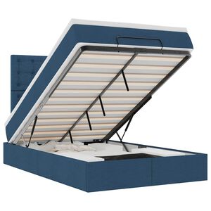 vidaXL Ottoman s&auml;ngram med madrass bl&aring; 120x190 cm tyg