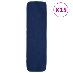 vidaXL Trappstegsmattor 15 st 75x20 cm marinbl&aring; rektangul&auml;r