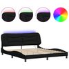 vidaXL Bed Frame with LED without Mattress "Hvar" Black 180x200 cm Fabric