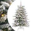 vidaXL Plast Hingad Julgran med LED -remsljus Vit 150 cm PE och PVC