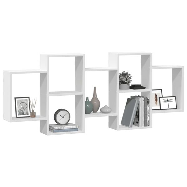 vidaXL V&auml;gghylla vit 159x18x65 cm konstruerat tr&auml;