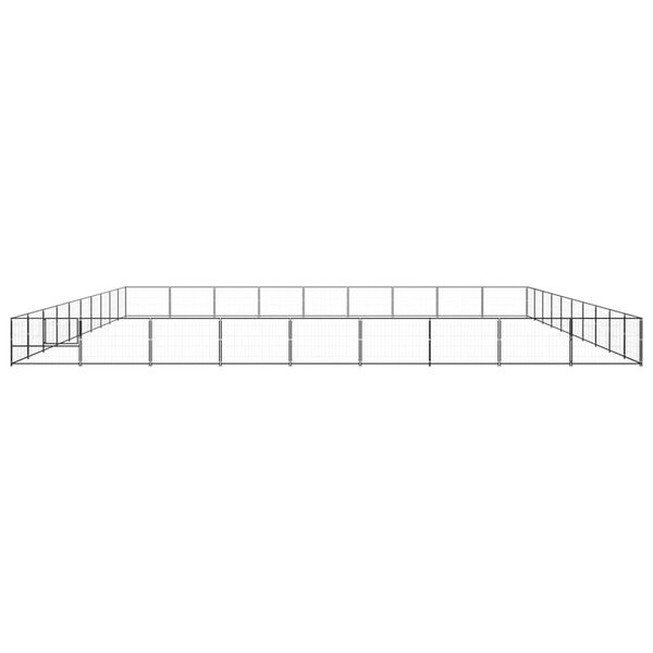 vidaXL Hundg&aring;rd svart 90 m&sup2; st&aring;l