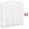 vidaXL Gabioner b&aring;gformade 2 st 200x50x200/220 cm galvaniserat j&auml;rn