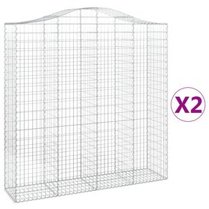 vidaXL Gabioner b&aring;gformade 2 st 200x50x200/220 cm galvaniserat j&auml;rn