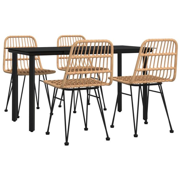 vidaXL Matgrupp för trädgården 5 delar konstrottning