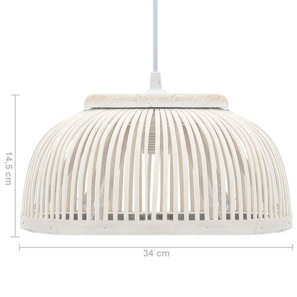 vidaXL Taklampa bambu 40 W 34x14,5 cm halvglob E27