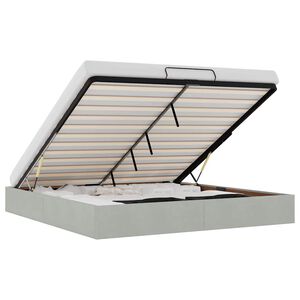 vidaXL Ottoman s&auml;ngram utan madrass ljusgr&aring; 200x200 cm sammet